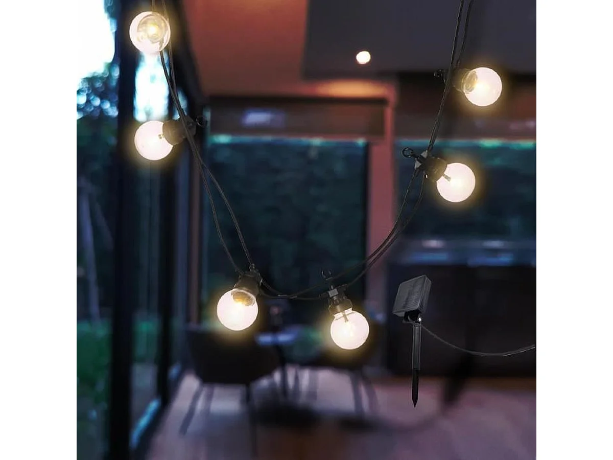 Guirlande solaire PARTY CLEAR 10 globes 5.7M