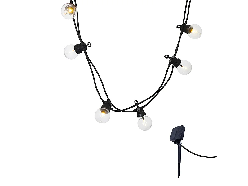 Guirlande solaire 10 globes PARTY Blanc Plastique 5.7M