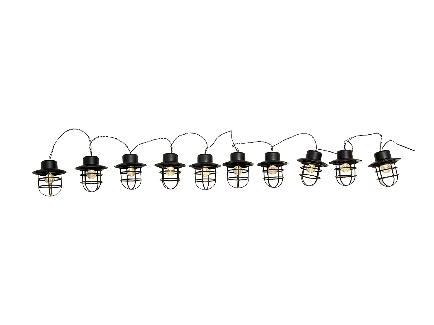 Guirlande style industriel 10 ampoules DETROIT Noir Acier 4M