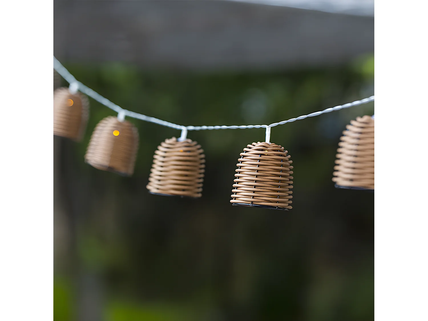 Guirlande lumineuse solaire FORMENTERA Beige Rotin 3.8M