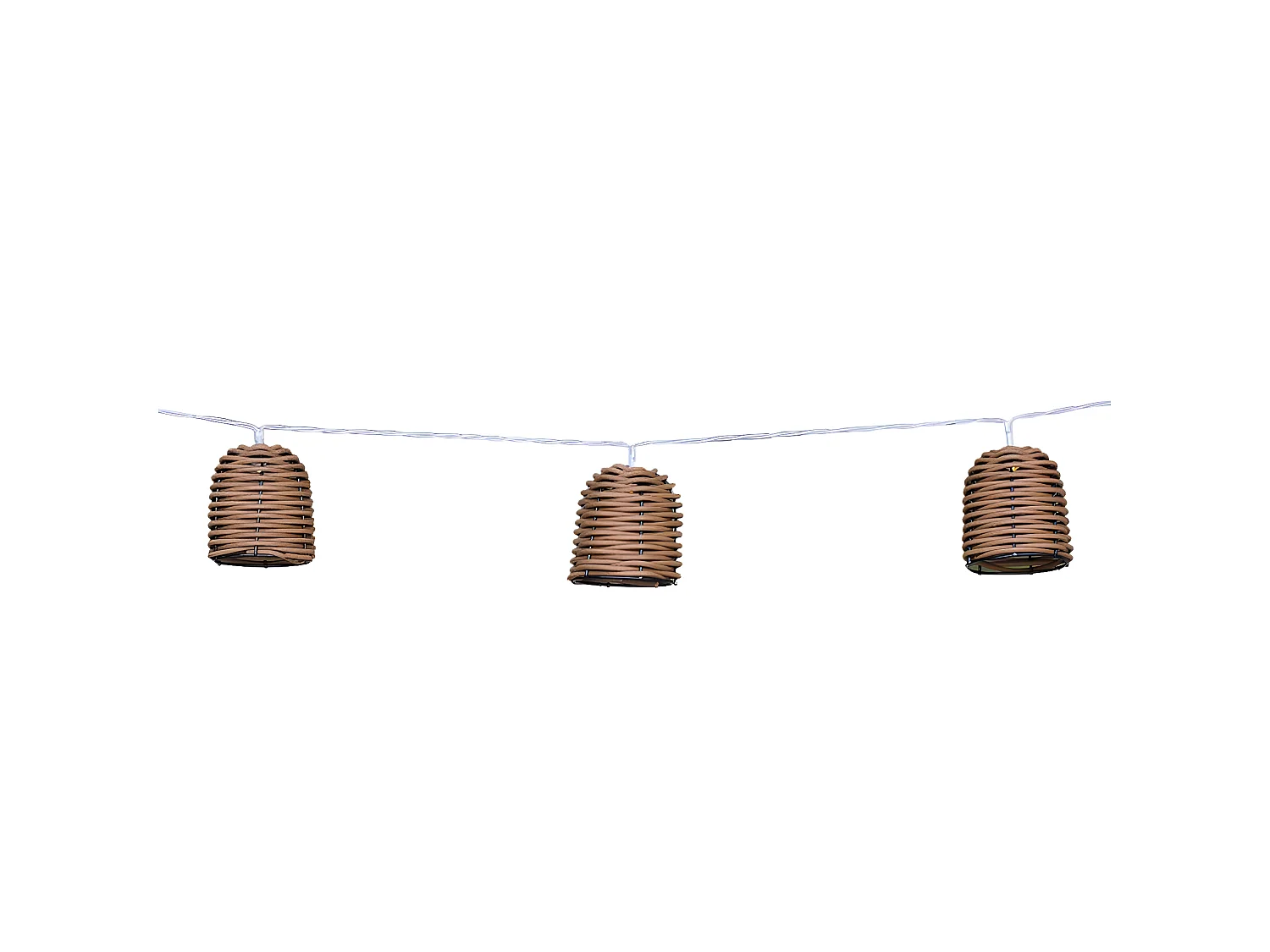Guirlande lumineuse solaire FORMENTERA Beige Rotin 3.8M