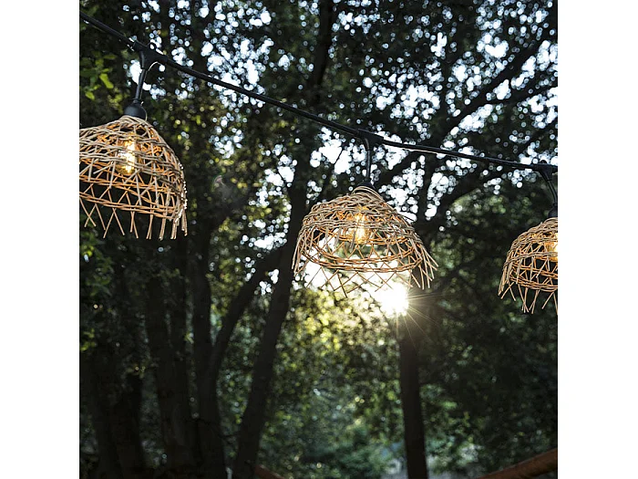 Guirlande exotique HAWAII Bois Polypropylène 6M 10xE27