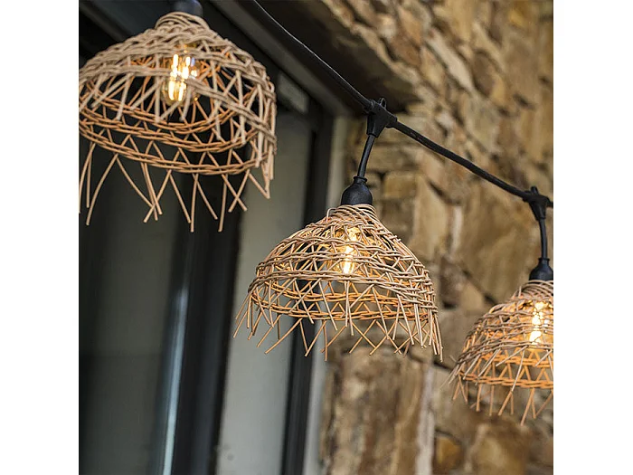 Guirlande exotique HAWAII Bois Polypropylène 6M 10xE27