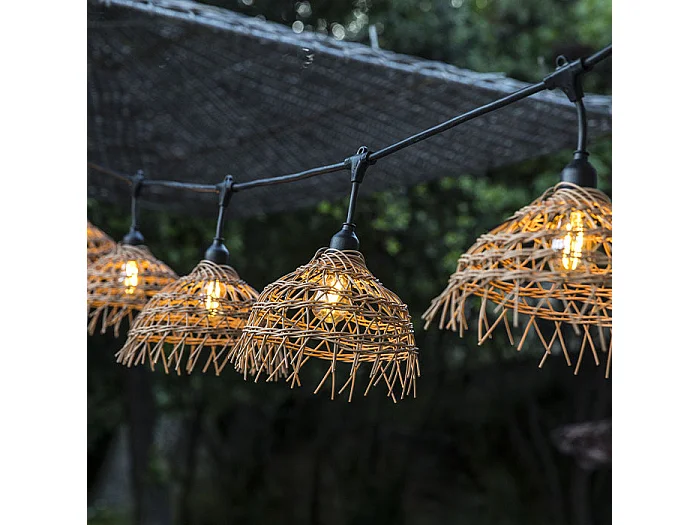 Guirlande exotique HAWAII Bois Polypropylène 6M 10xE27