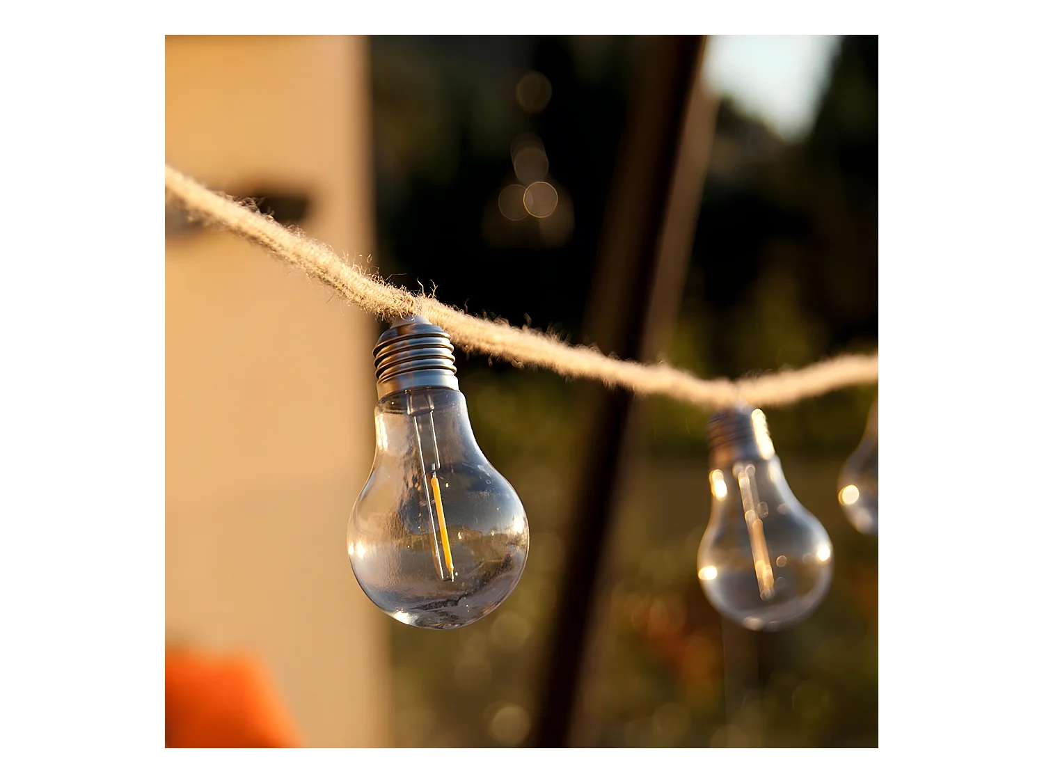 Guirlande lumineuse FANTASY Beige Corde 7.5M 10 Ampoules