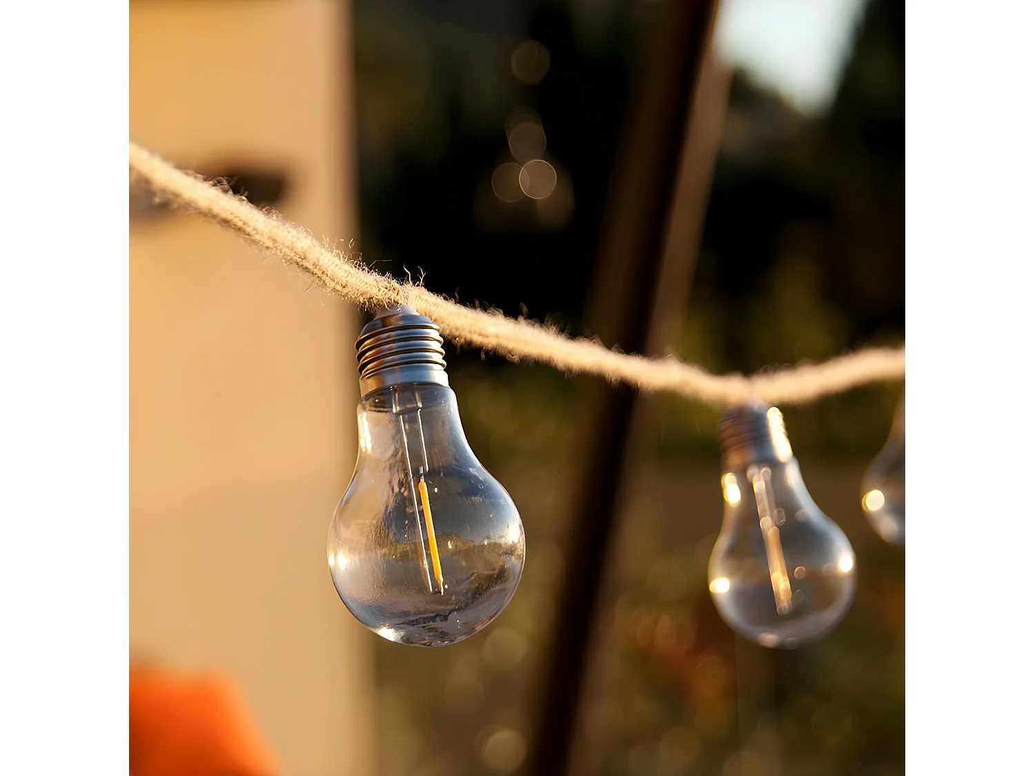 Guirlande lumineuse FANTASY Beige Corde 7.5M 10 Ampoules