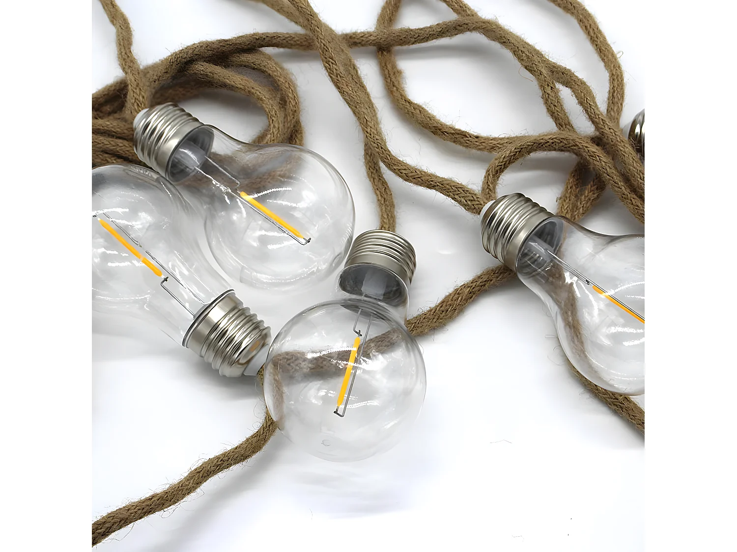 Guirlande lumineuse FANTASY Beige Corde 7.5M 10 Ampoules