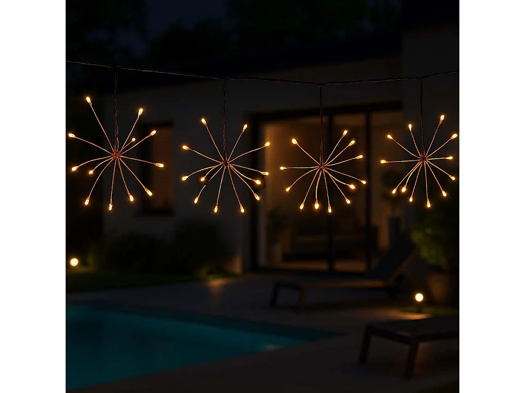 Guirlande solaire micro led FIREWORKS Beige Plastique 4.2M