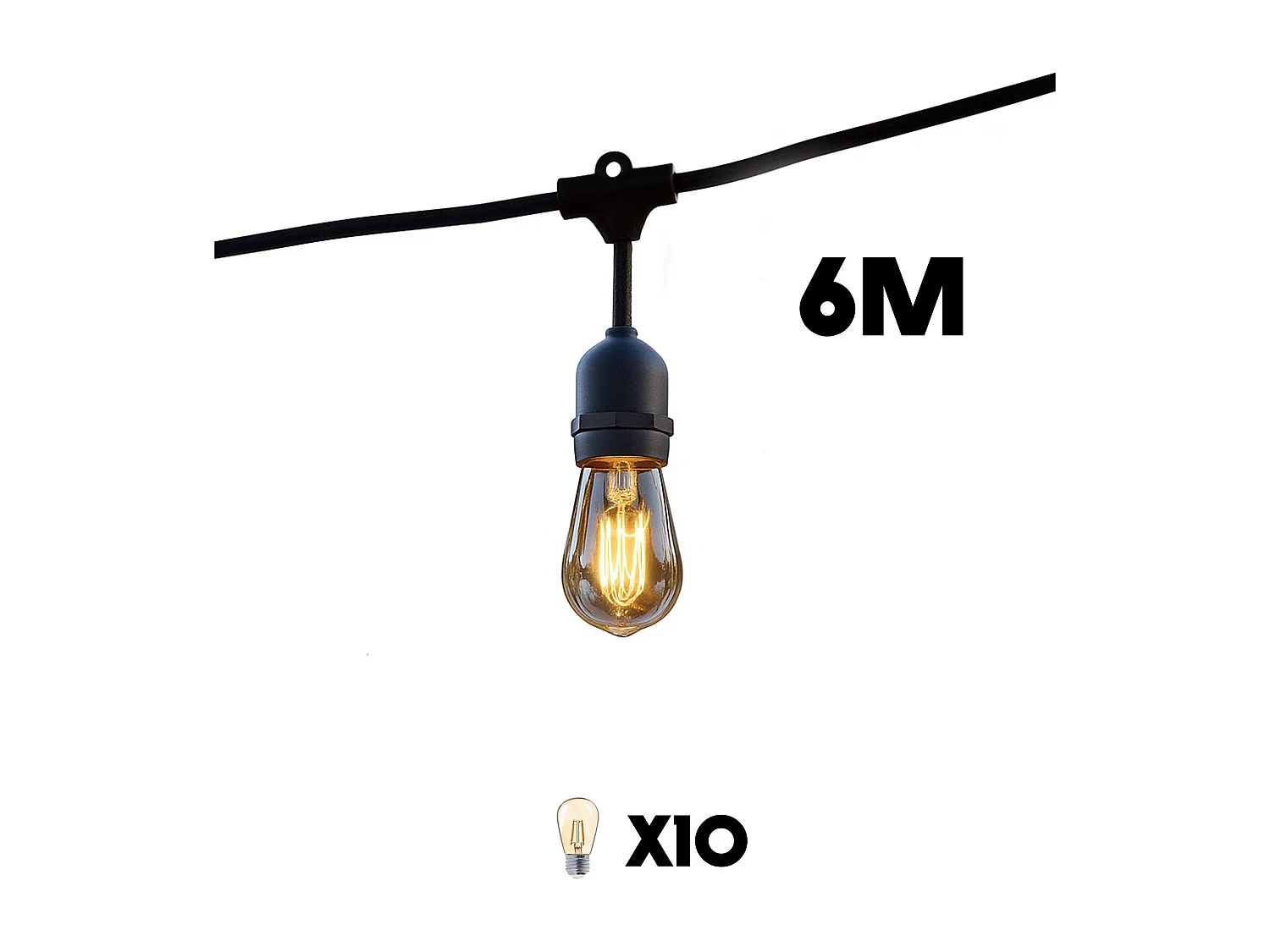 Guirlande lumineuse MAFY Noir Caoutchouc 6 mètres