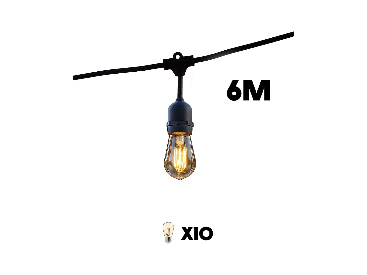 Guirlande lumineuse MAFY Noir Caoutchouc 6 mètres