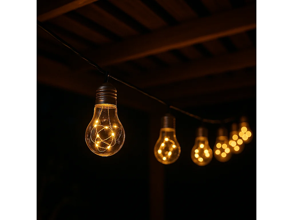 SOLAR-LICHTERKETTE mit 10 glühbirnen 3.75M FANTASY