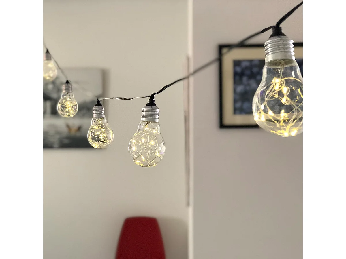 SOLAR-LICHTERKETTE mit 10 glühbirnen 3.75M FANTASY
