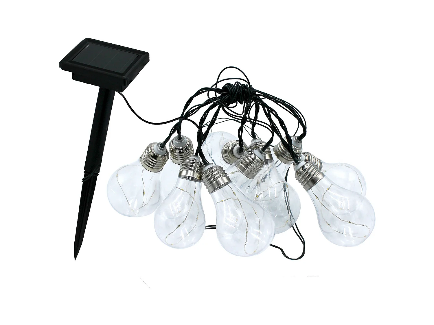 Guirlande solaire 10 ampoules FANTASY Noir Cuivre 3.75M