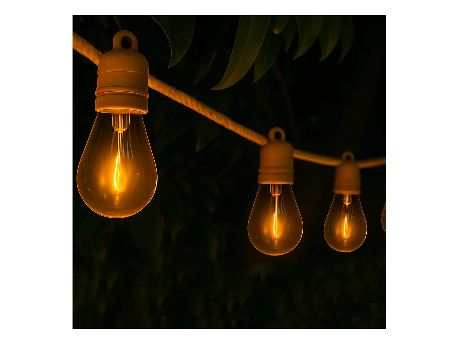 SOLAR-LICHTERKETTE aus seil 10 glühbirnen 7.50M FANTASY