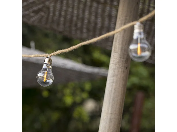 SOLAR-LICHTERKETTE aus seil 10 glühbirnen 7.50M FANTASY