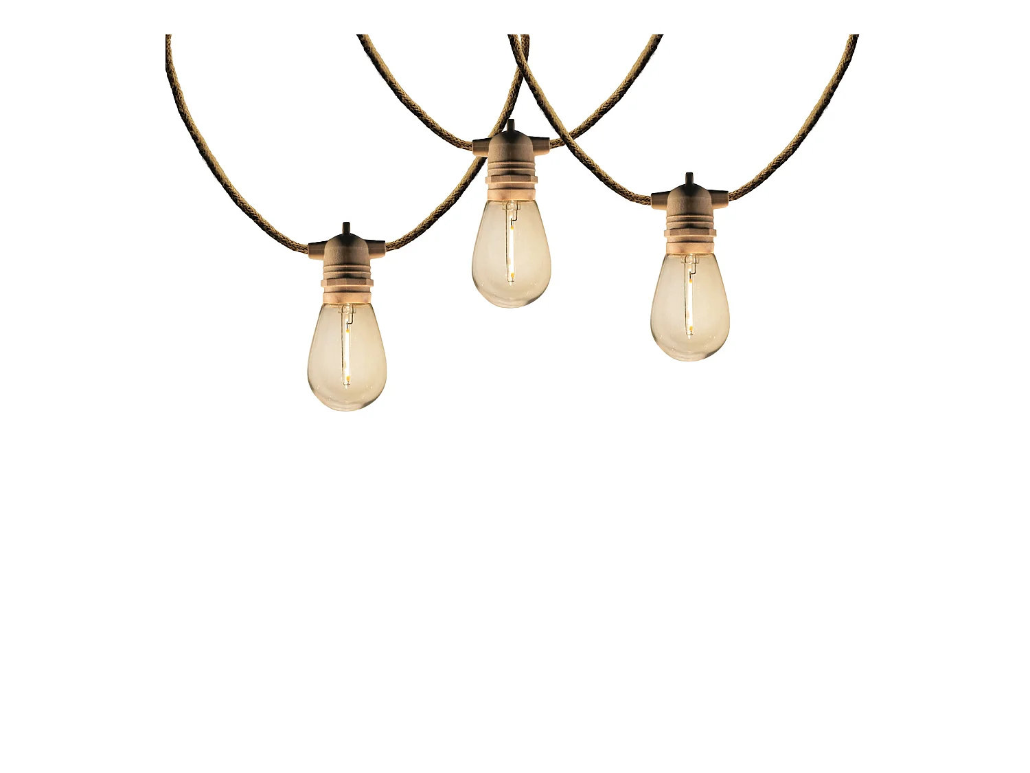 Guirlande solaire en corde 10 ampoules FANTASY Beige Corde 7.50M