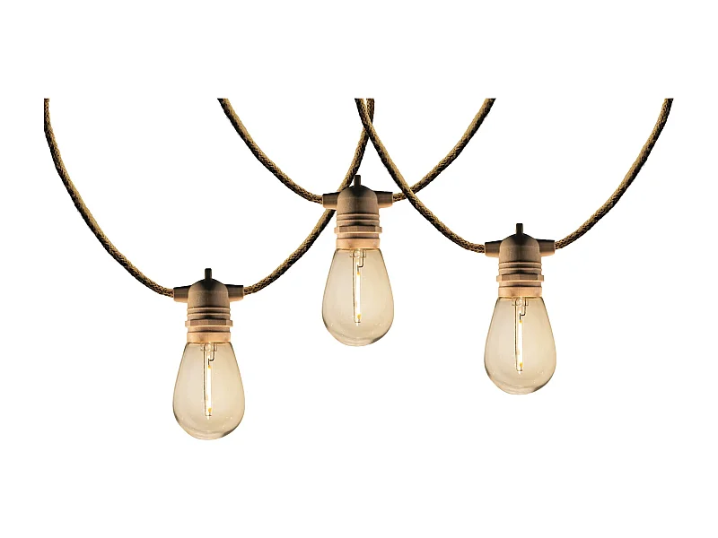 Guirlande solaire en corde 10 ampoules FANTASY Beige Corde 7.50M