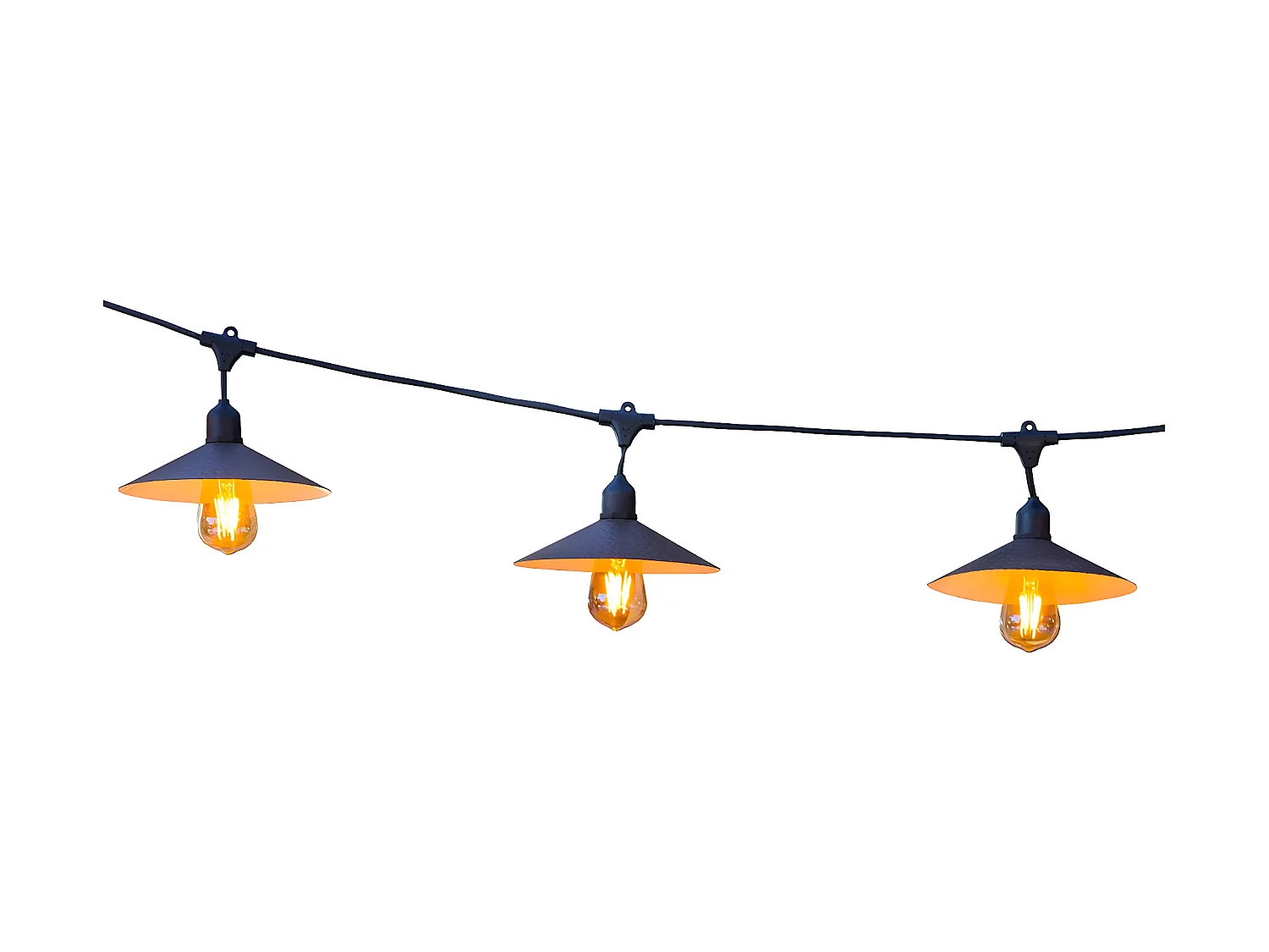 Guirlande solaire vintage 10 ampoules VINTY Noir Acier 6M