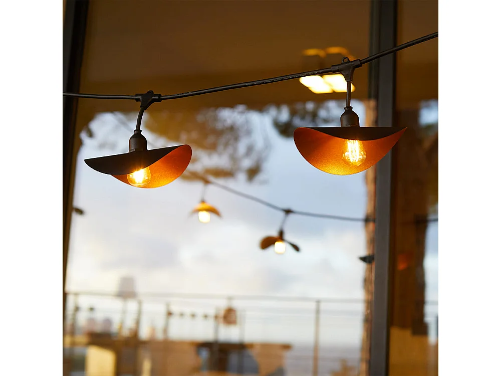 Guirlande lumineuse HAT LIGHT Noir Caoutchouc 6M 10xE27