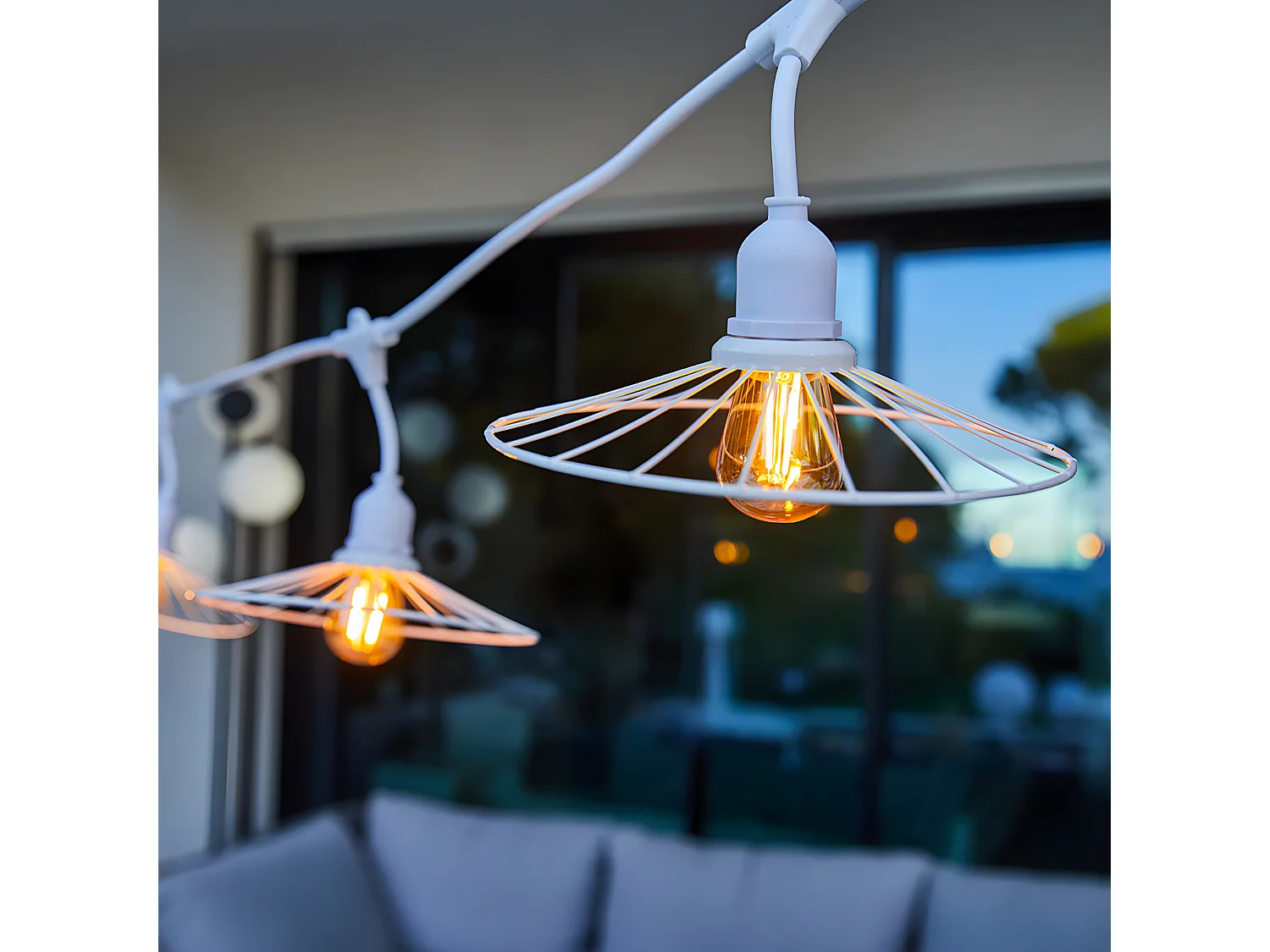 LICHTERKETTE aus metalldraht 6M 10xE27 CHIC