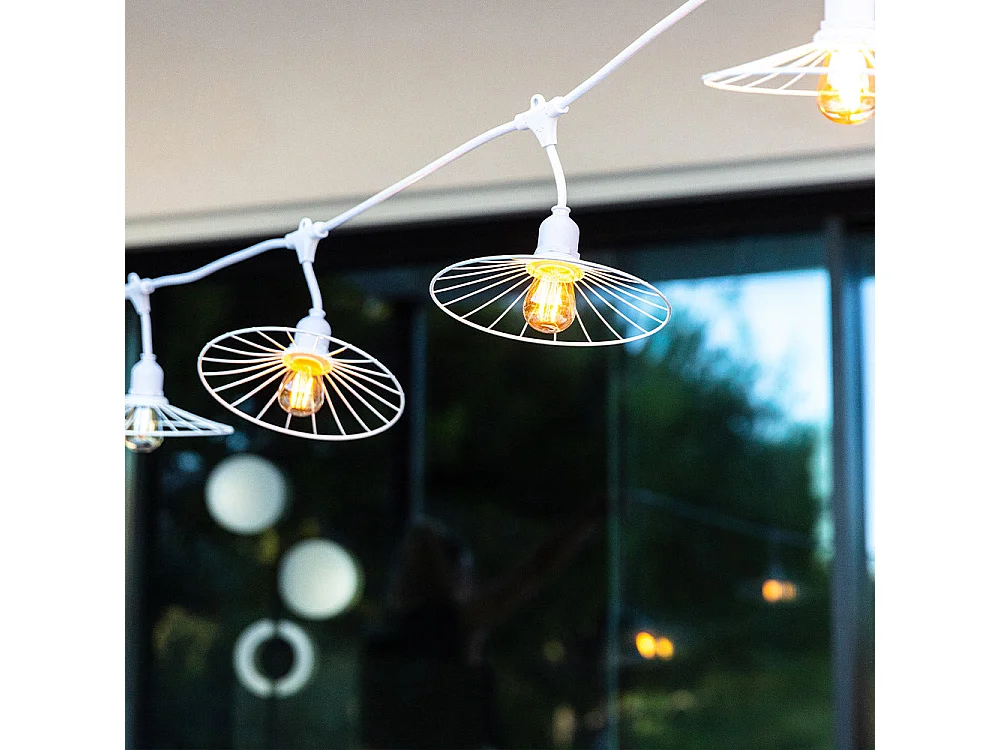 Guirlande fil métal CHIC Blanc Acier 6M 10xE27