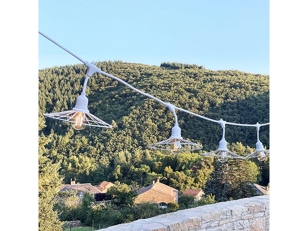 Guirlande fil métal CHIC Blanc Acier 6M 10xE27