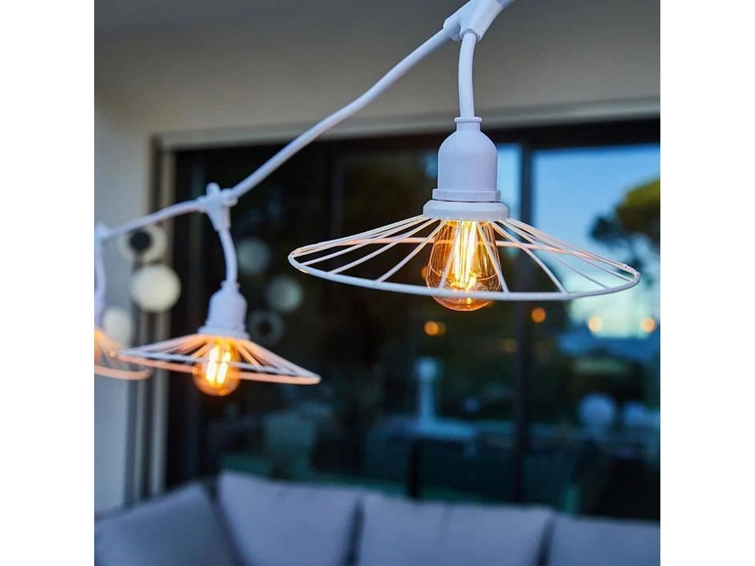 Guirlande fil métal CHIC Blanc Acier 6M 10xE27