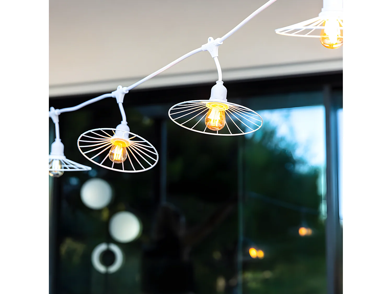 LICHTERKETTE aus metalldraht 6M 10xE27 CHIC