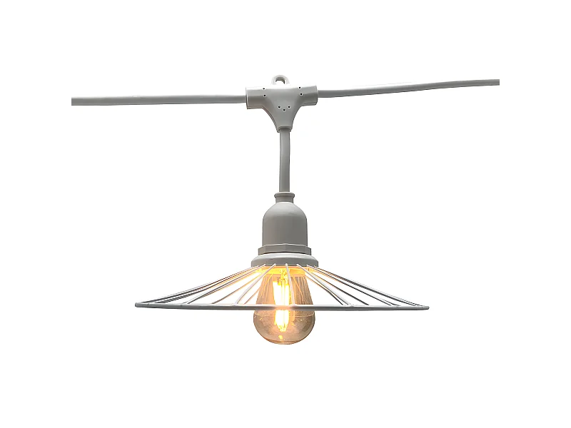 LICHTERKETTE aus metalldraht 6M 10xE27 CHIC