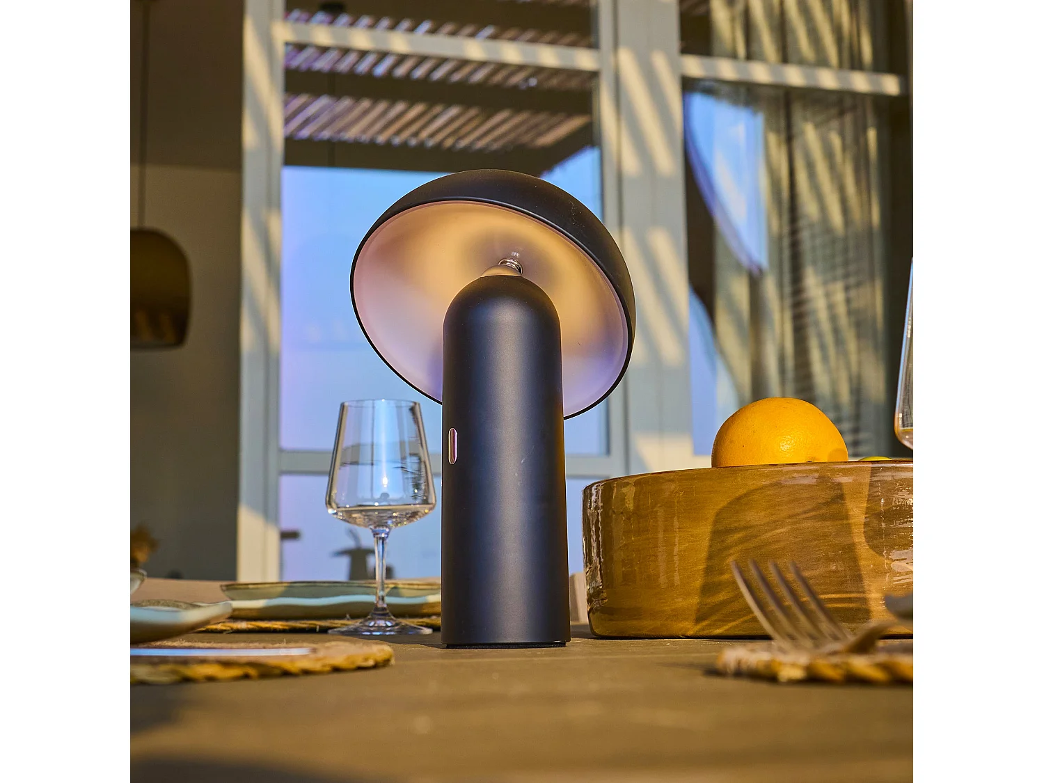 Lampe de table sans fil TOD Noir Acier H28CM