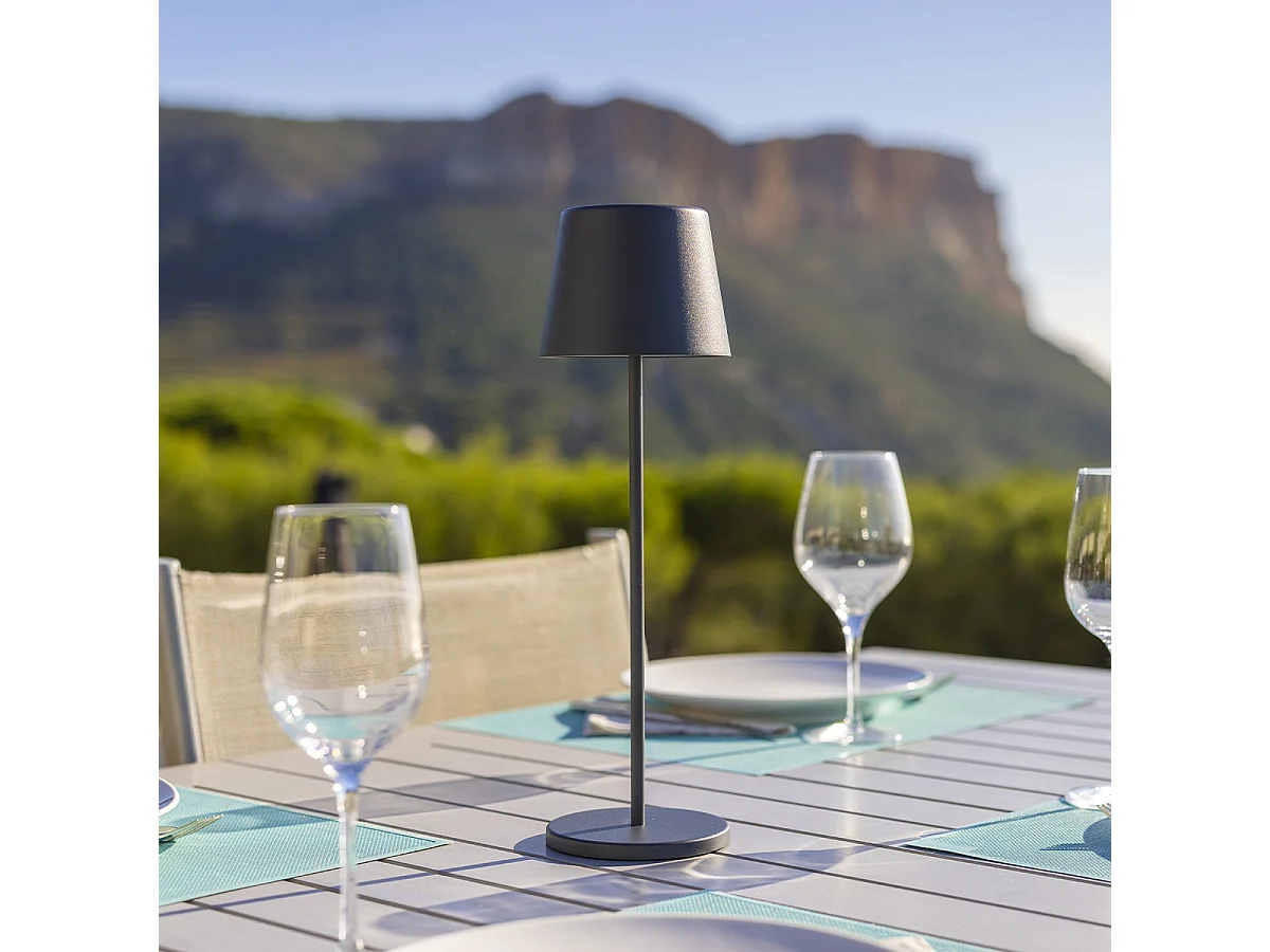 Lampe de table sans fil LED KELLY Gris Metal H38CM