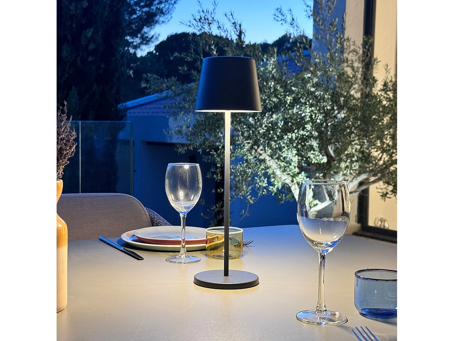 Lampe de table sans fil LED KELLY Gris Metal H38CM