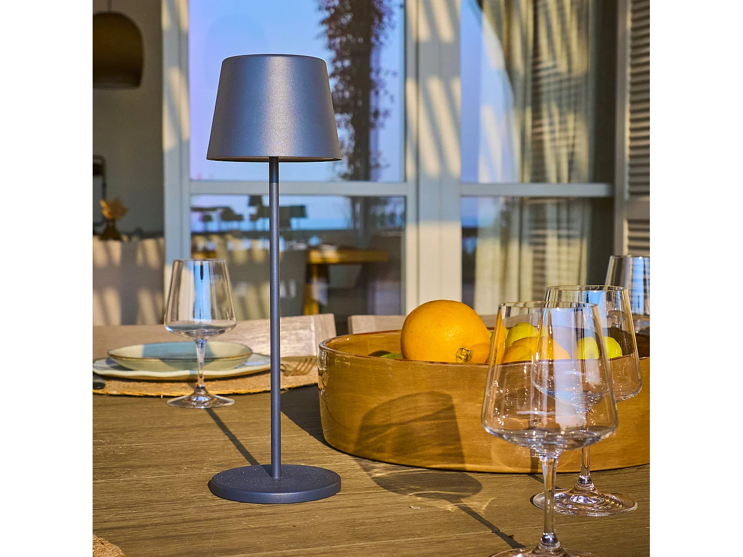 Lampe de table sans fil KELLY Gris H38cm