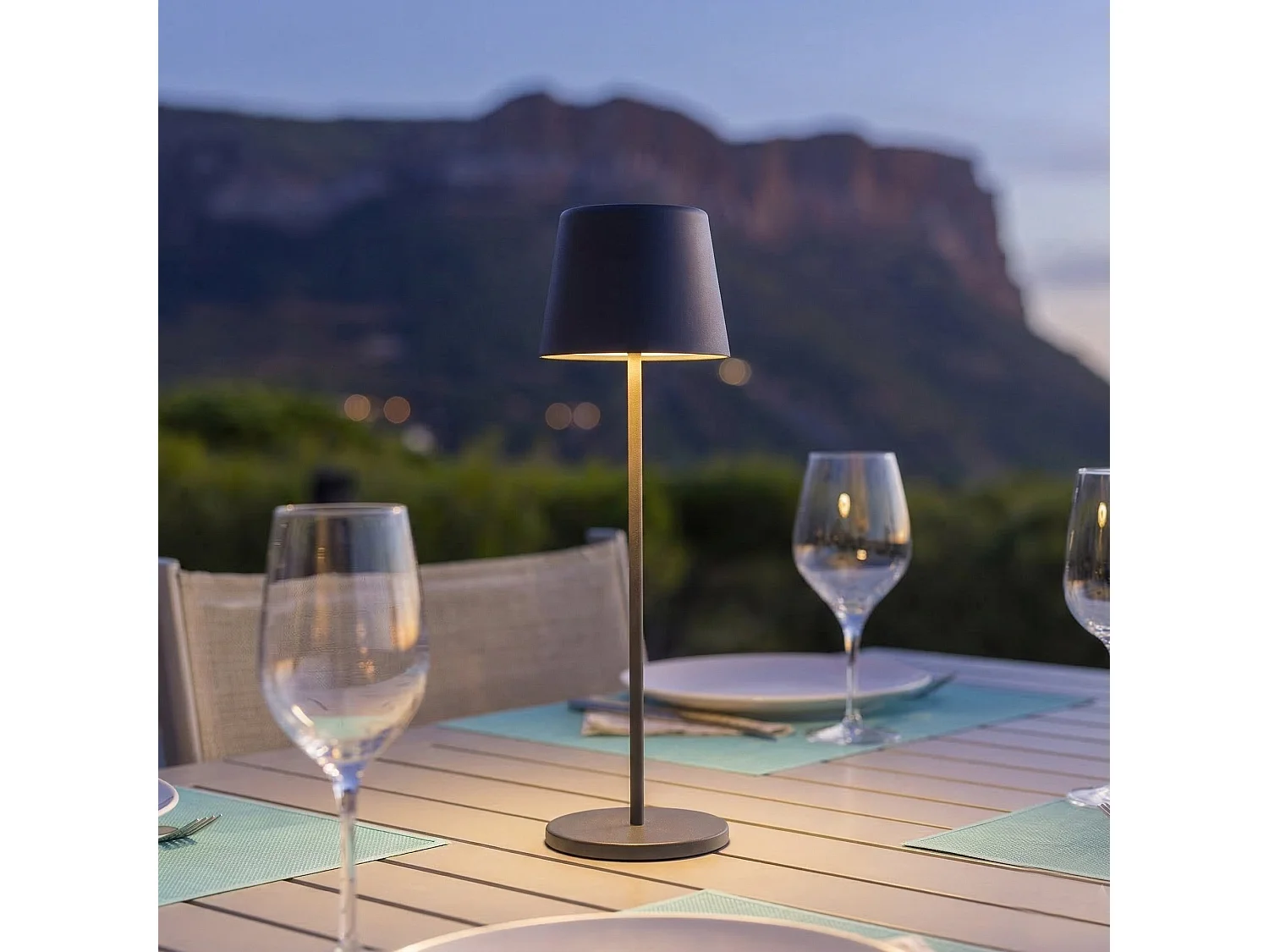 Lampe de table sans fil KELLY Gris H38cm