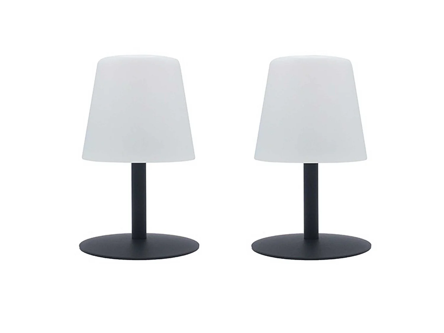 Lot de 2 Lampe de table sans fil LED STANDY MINI Gris Acier H25CM