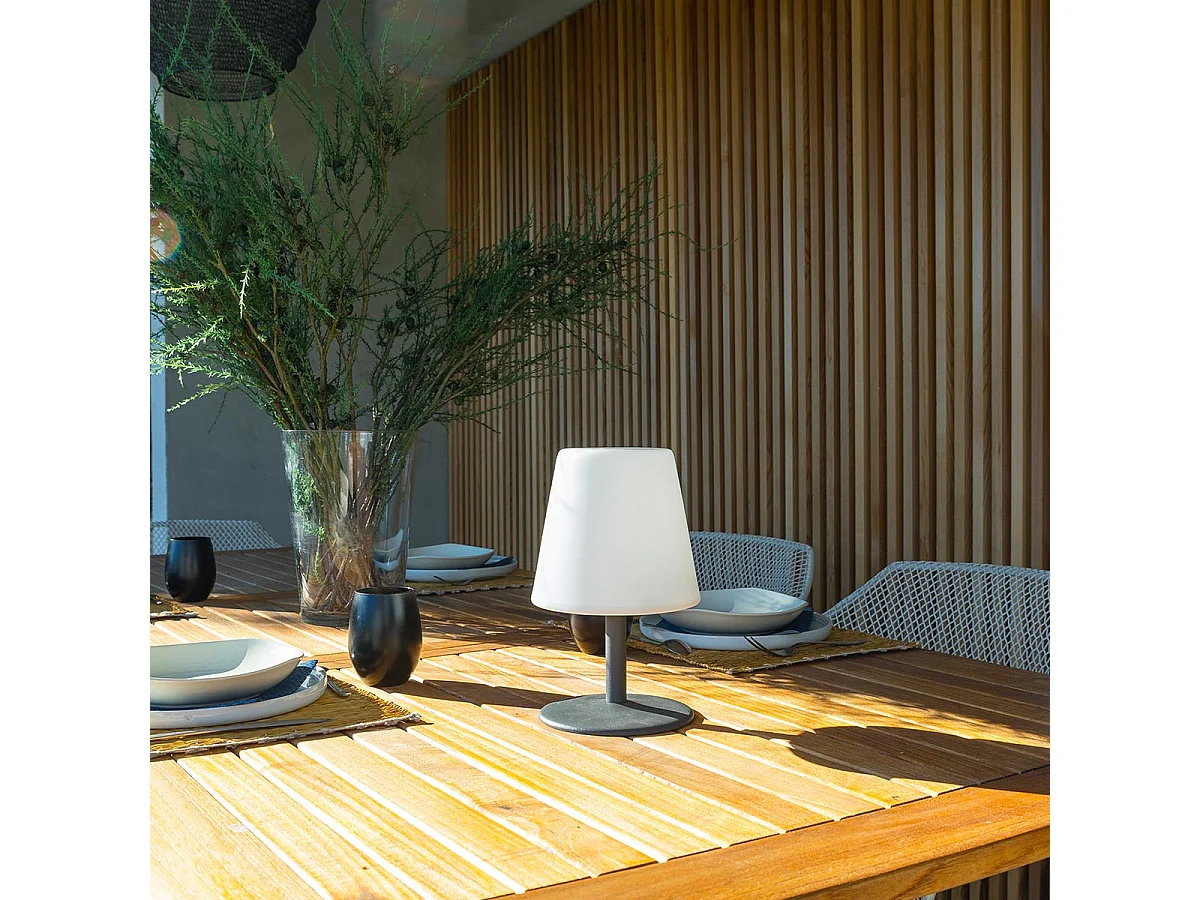 2 Lampes de table sans fil STANDY MINI Gris H25cm