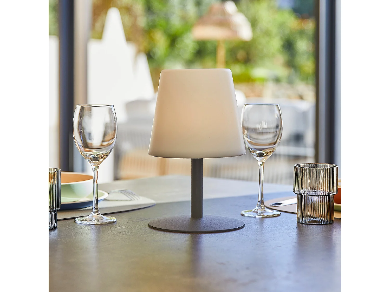 2 Lampes de table sans fil STANDY MINI Gris H25cm
