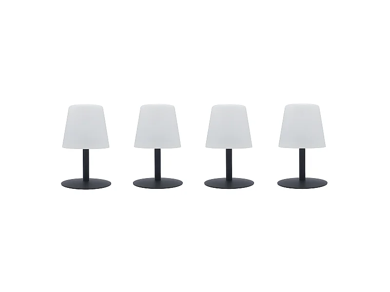 Lot de 4 Lampe de table sans fil LED STANDY MINI Gris Acier H25CM