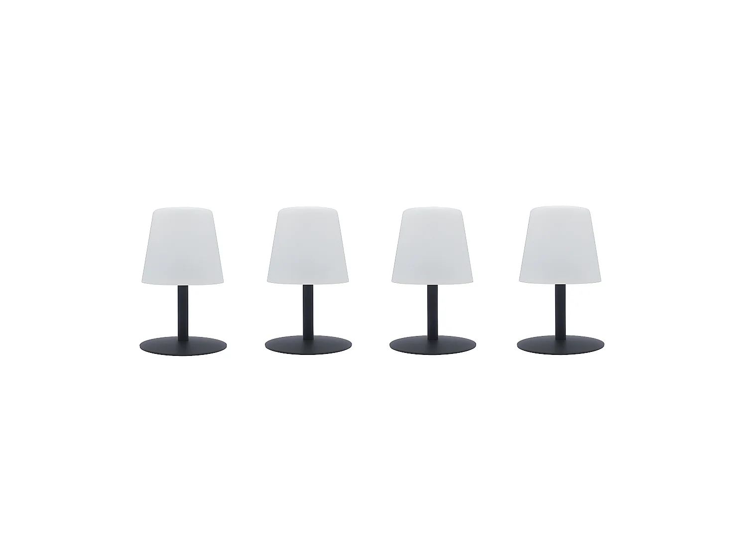 Lot de 4 Lampe de table sans fil LED STANDY MINI Gris Acier H25CM