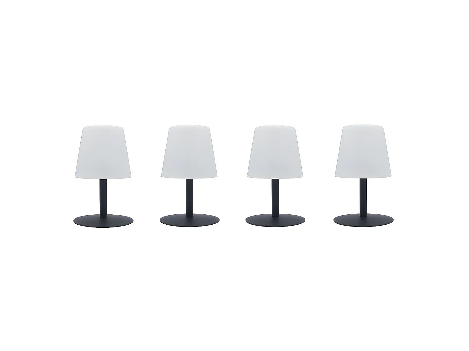 Lot de 4 Lampe de table sans fil LED STANDY MINI Gris Acier H25CM