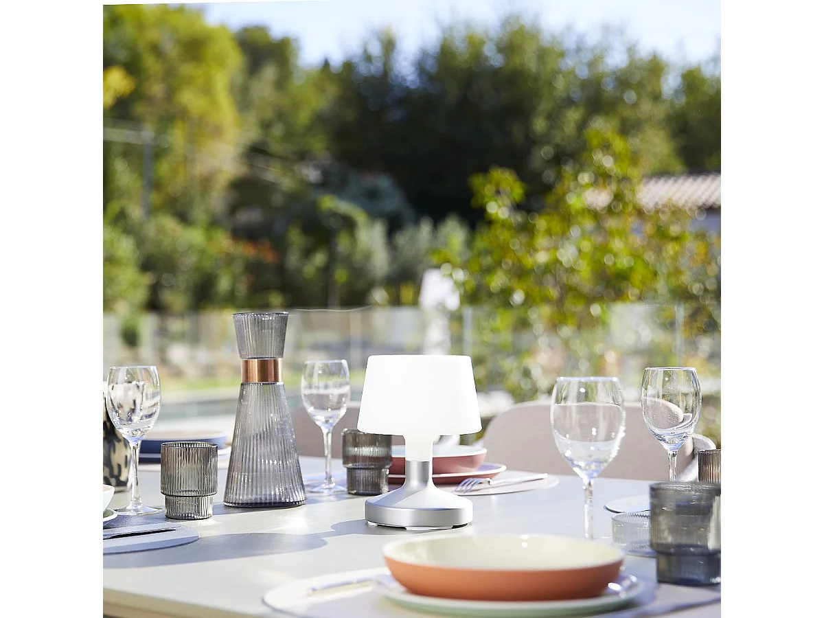 Lampe de table touch LED HELEN Argent Polyéthylène H21CM