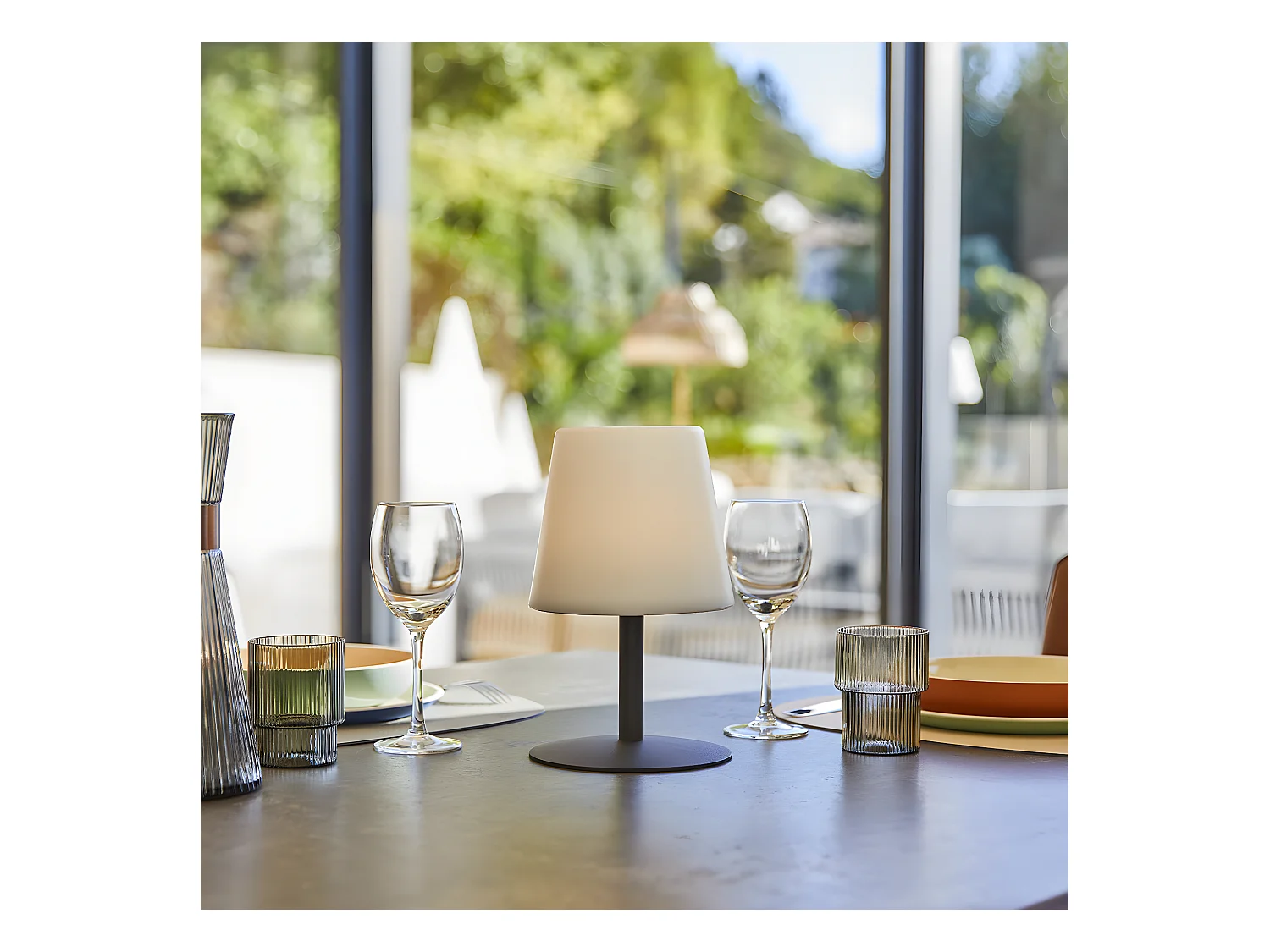 Lampe de table sans fil LED STANDY MINI Gris Acier H25CM