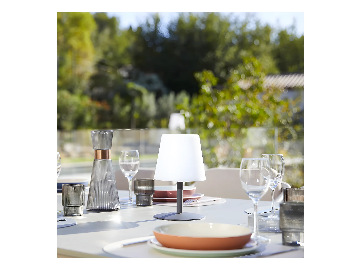 Lampe de table sans fil LED STANDY MINI Gris Acier H25CM