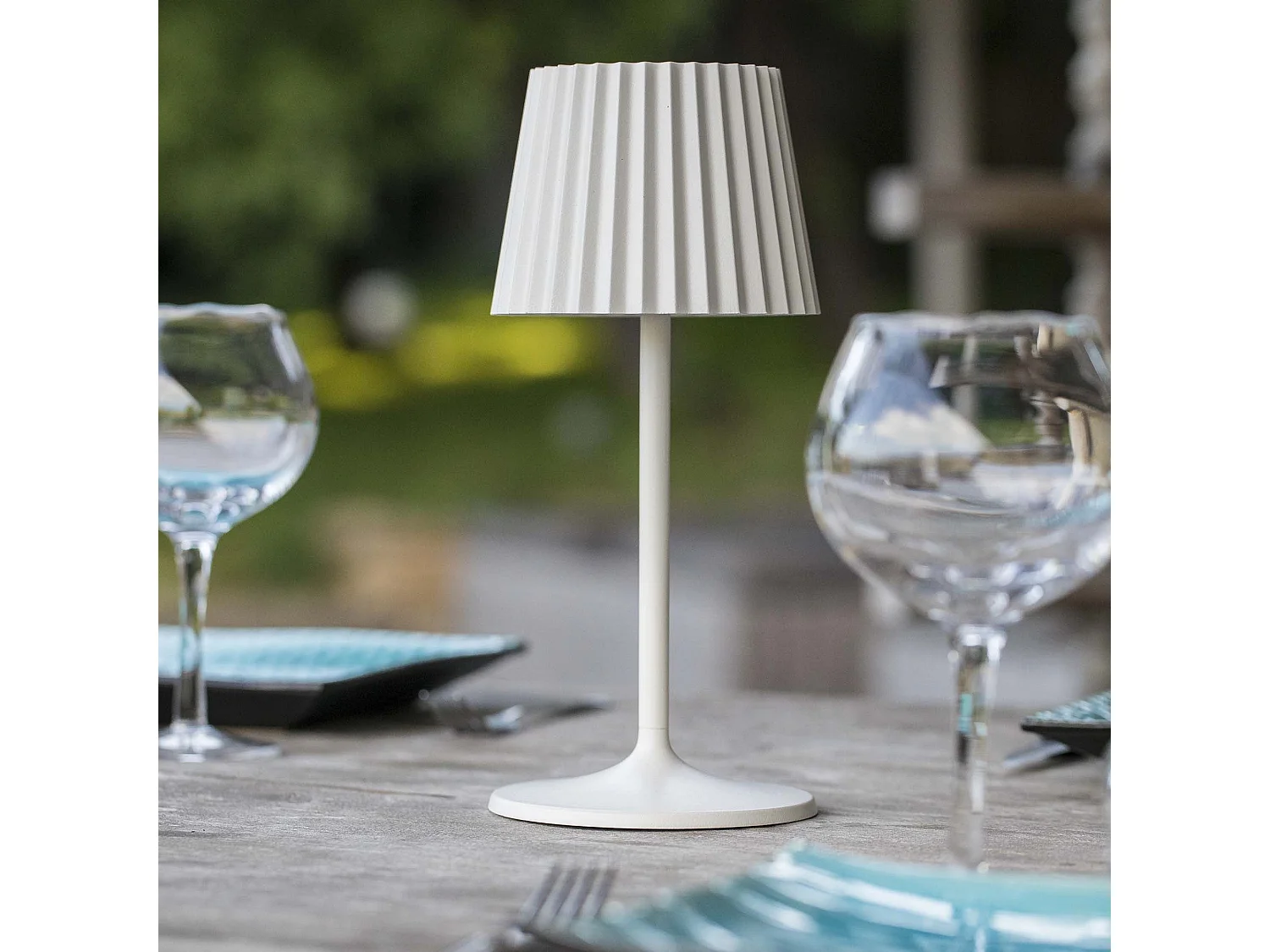 Lampe de table sans fil ABBY Blanc H30cm