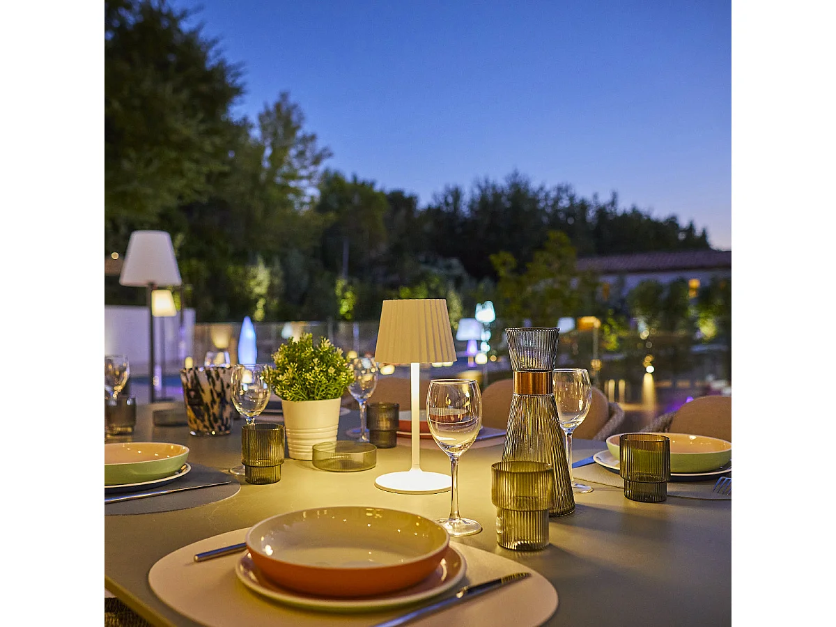 Lampe de table sans fil ABBY Blanc H30cm