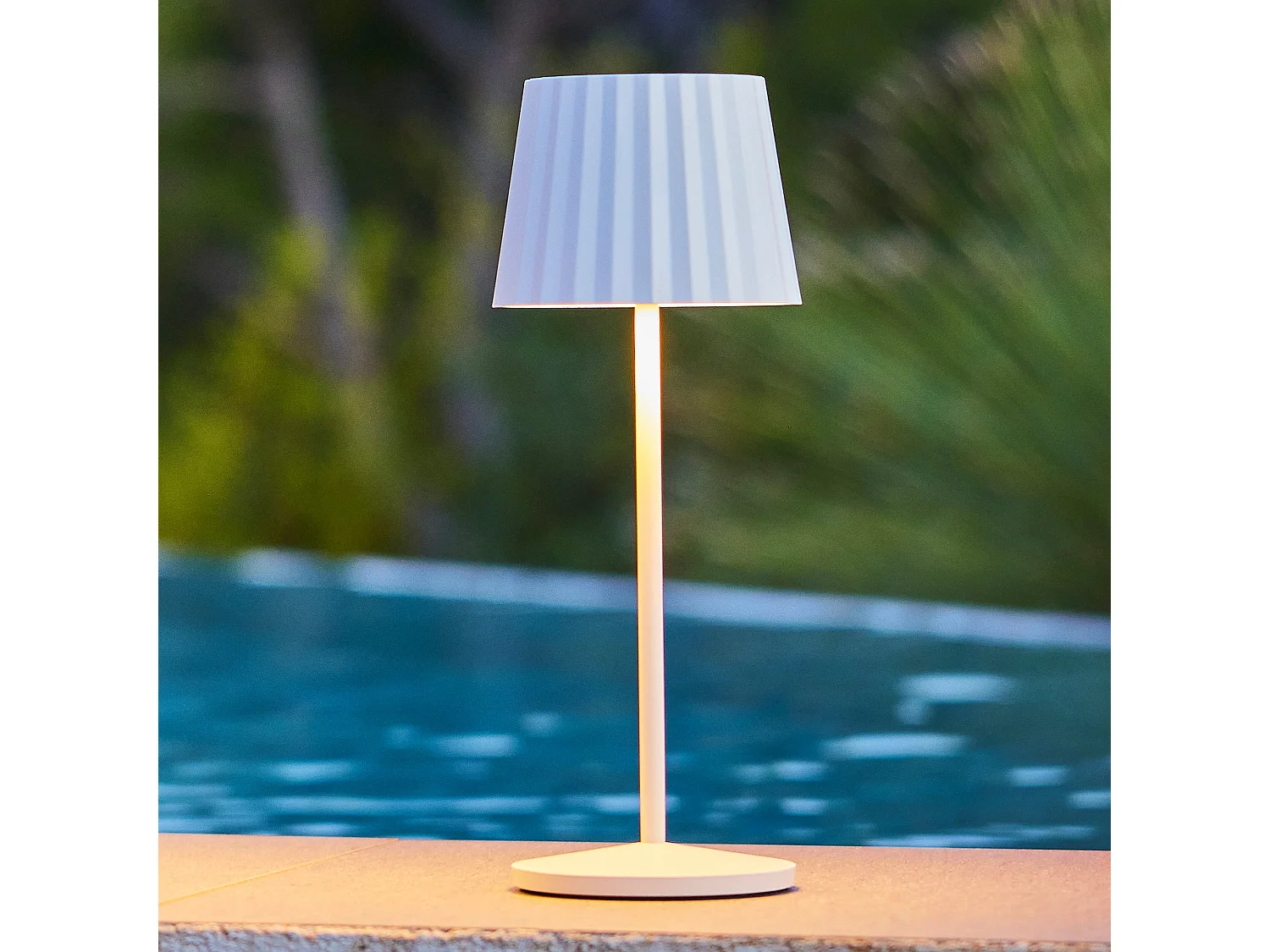 Lampe de table sans fil ABBY Blanc H30cm