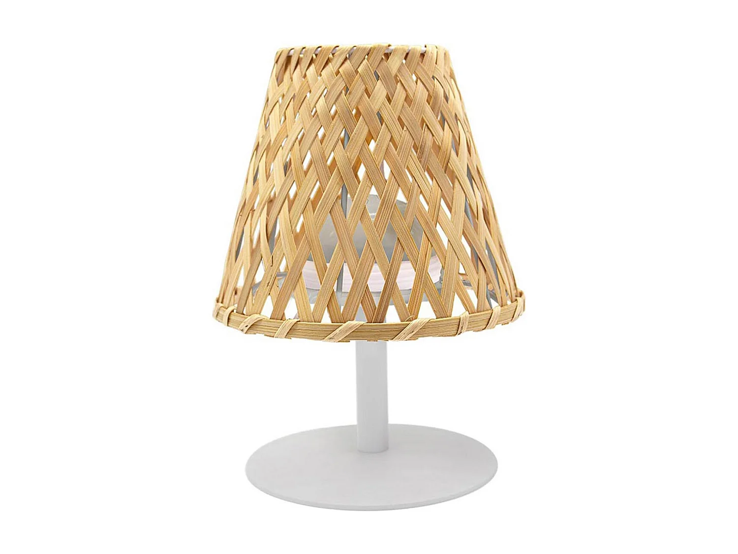 Lampe de table sans fil LED IBIZA Beige Bambou H26CM