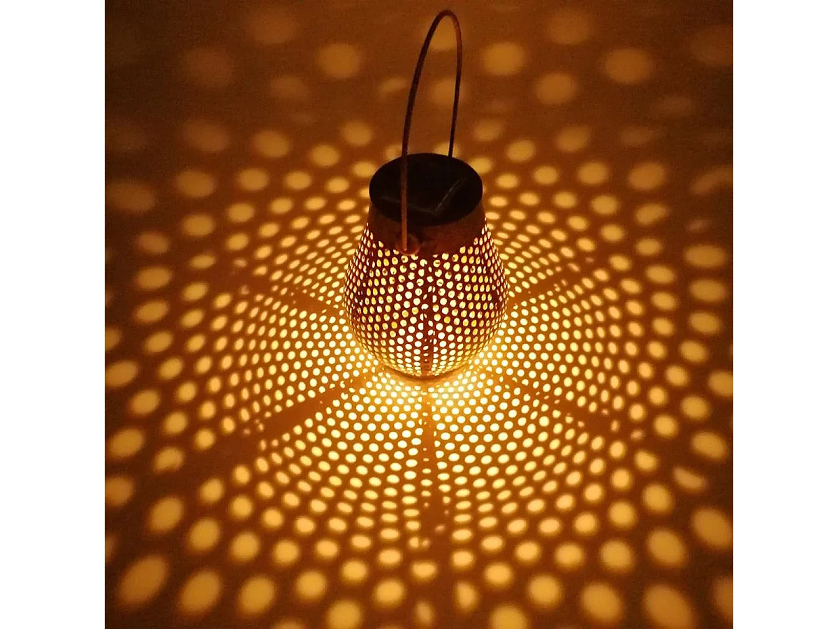 Lanterne solaire décorative DOTY Marron Acier H17CM