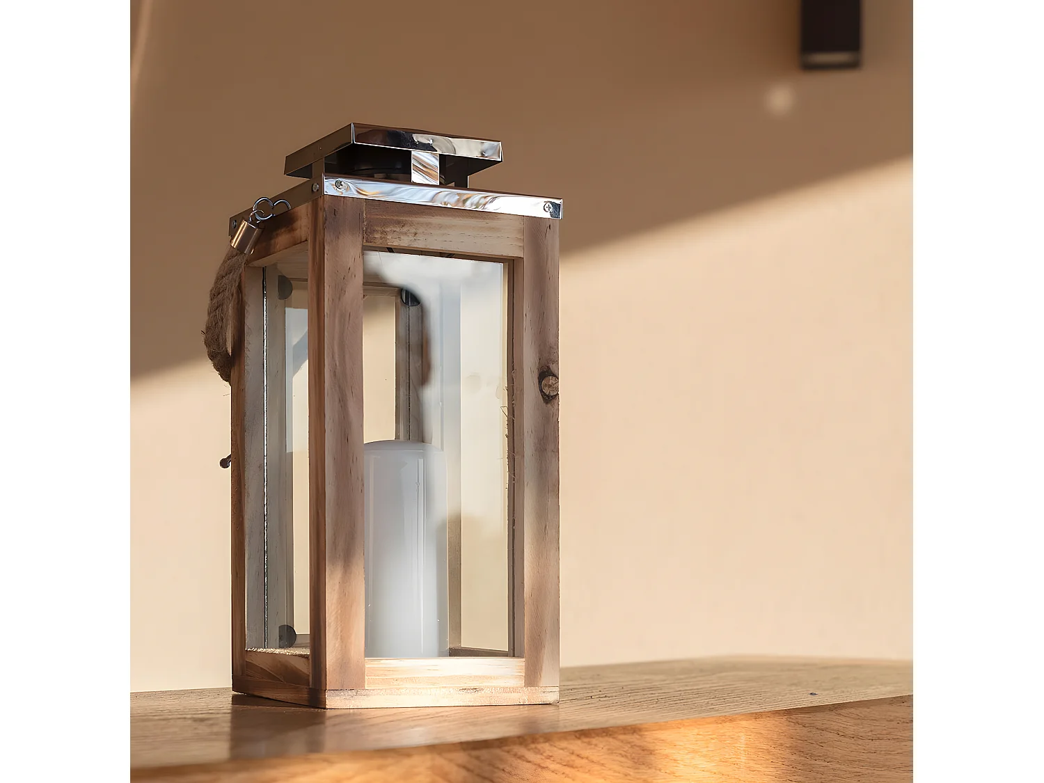 Farol solar con asa H28cm OAKY