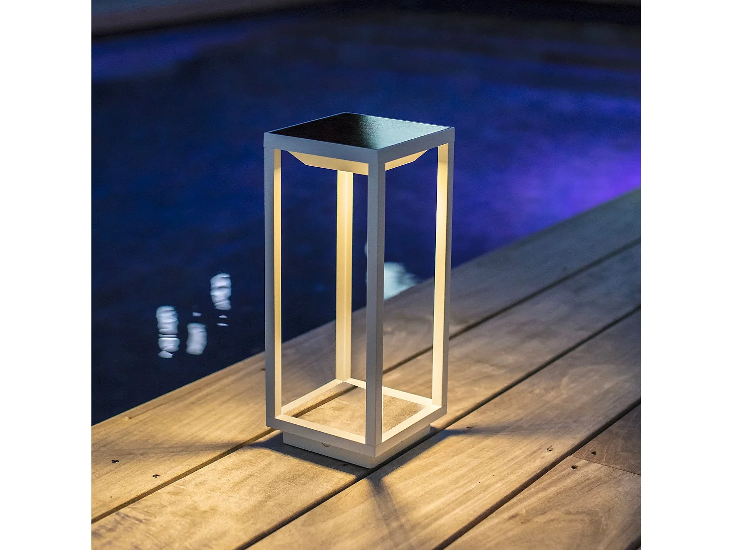 Lanterne solaire rechargeable aluminium HYDRA H33cm